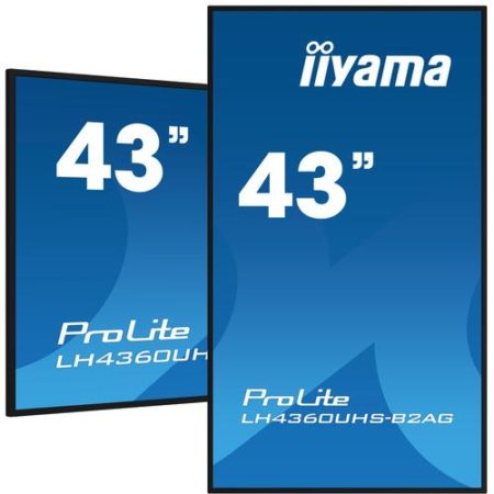 iiyama LH4360UHS-B2AG beeldkrant Digitaal A-kaart 108 cm (42.5″) LED Wifi 500 cd/m² 4K Ultra HD Zwart Type processor Android 11 24/7